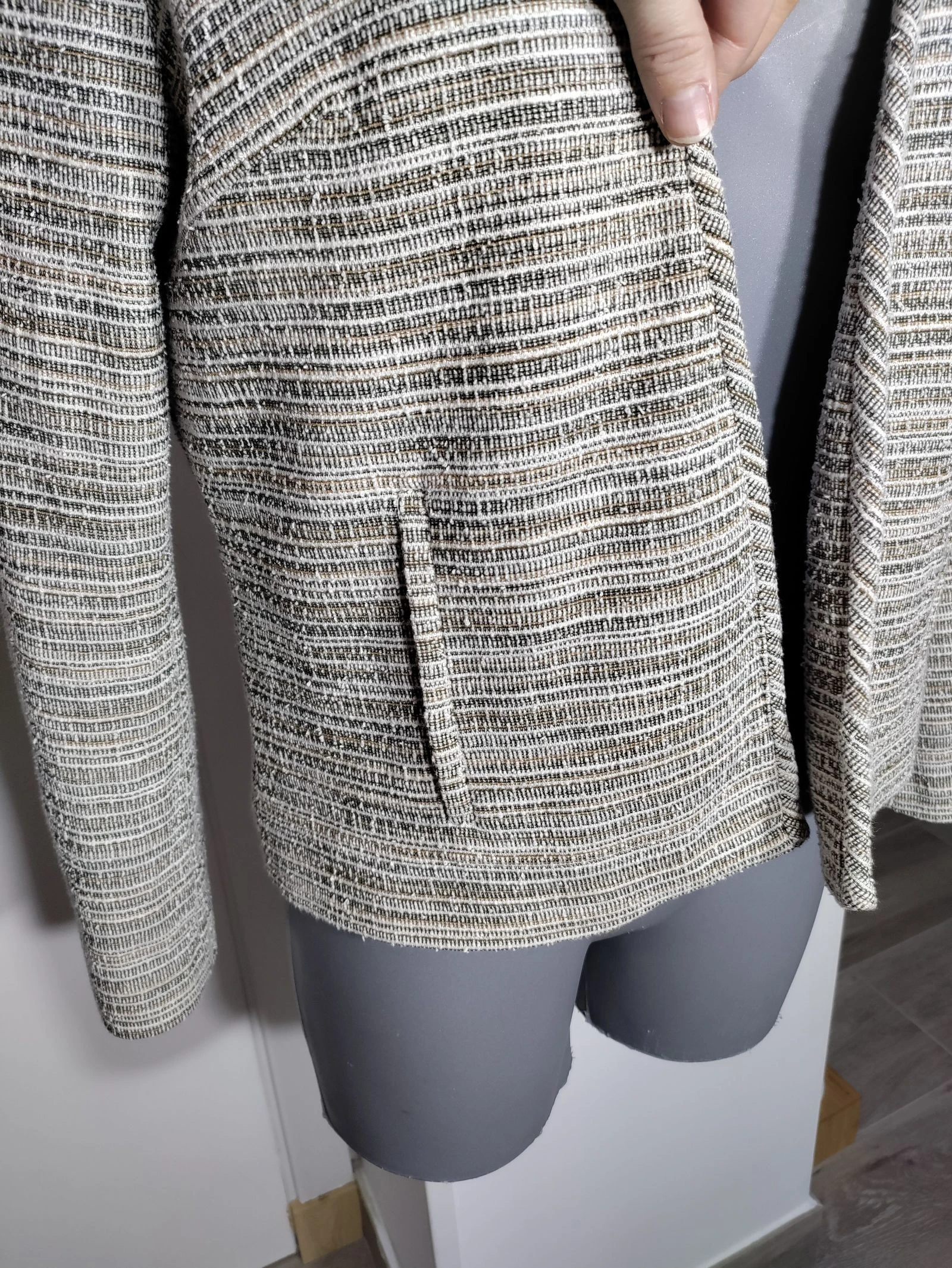 Chaqueta Mango Suit tweed jaspeada abierta – Talla L – photo 4